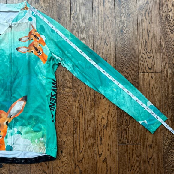 Mysenlan Women's Cycling Long Sleeve Breathable Jersey Green Nature Graphic XL - Picture 10 of 13